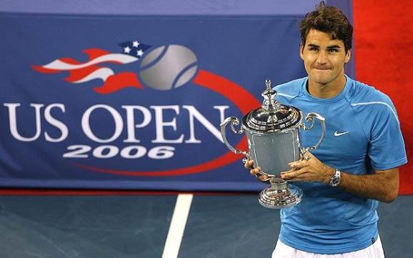 Image result for Roger Federer US Open trophy (2004, 2006 and 2007).